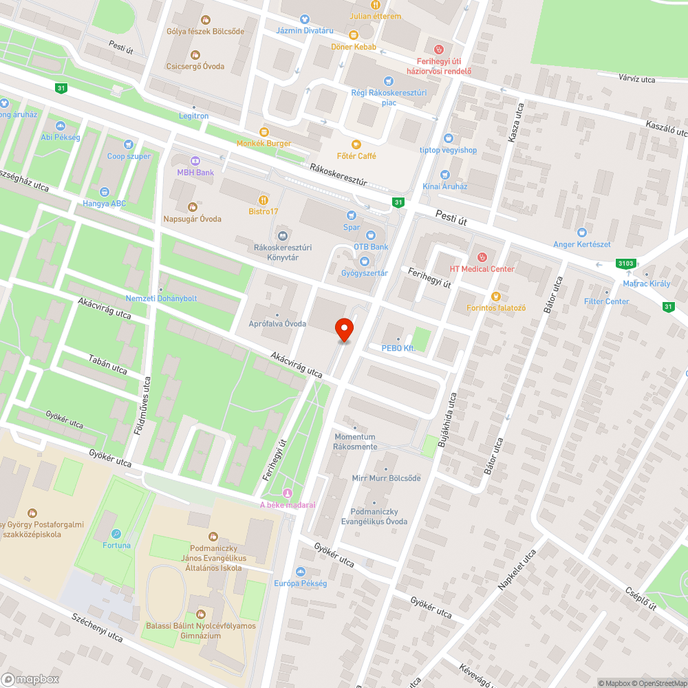 Kátyúk bejelentés helye