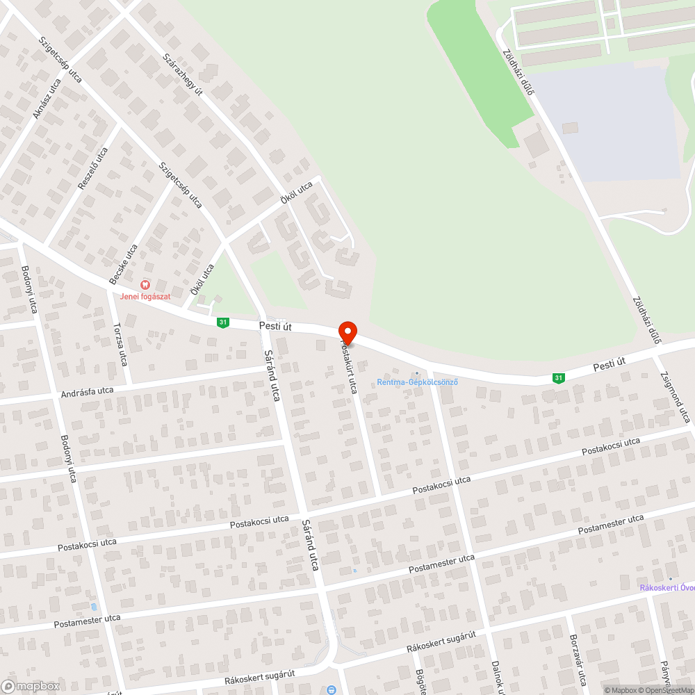 Elhagyott autó bejelentés helye