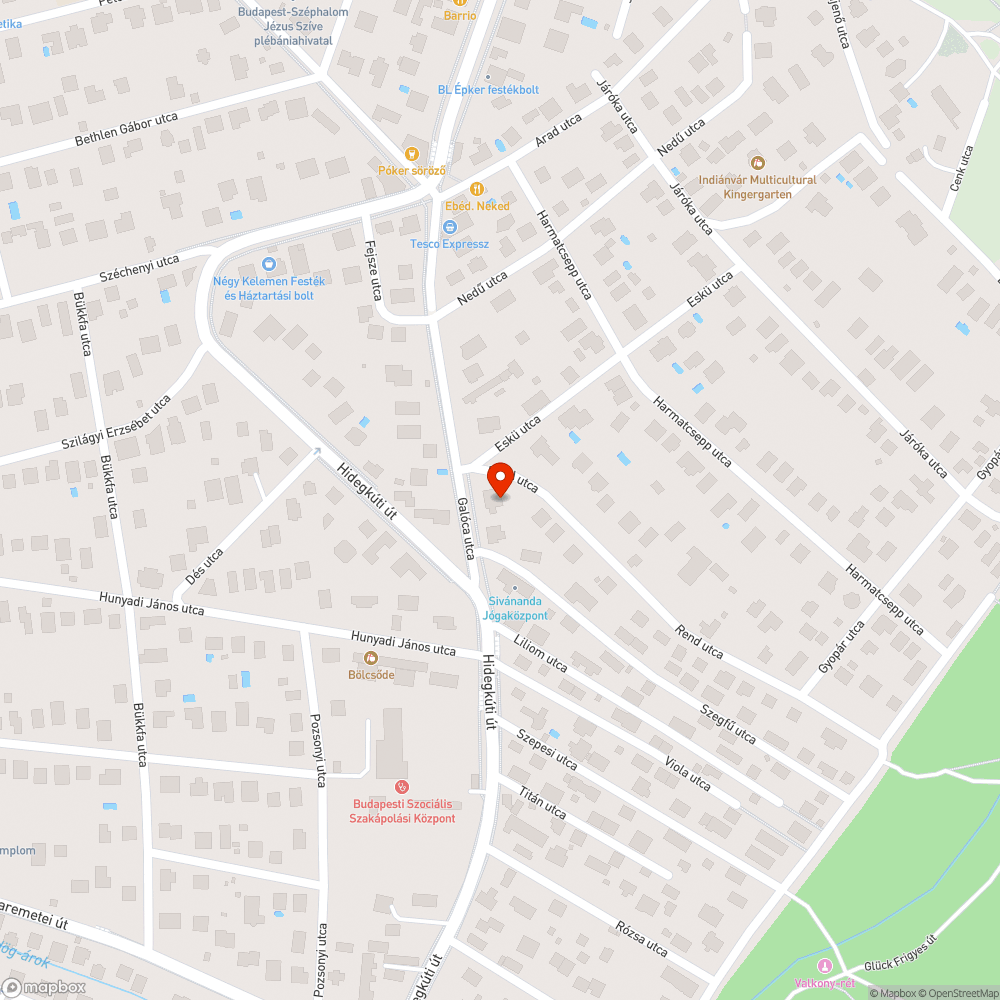 Elöregedett akác bejelentés helye