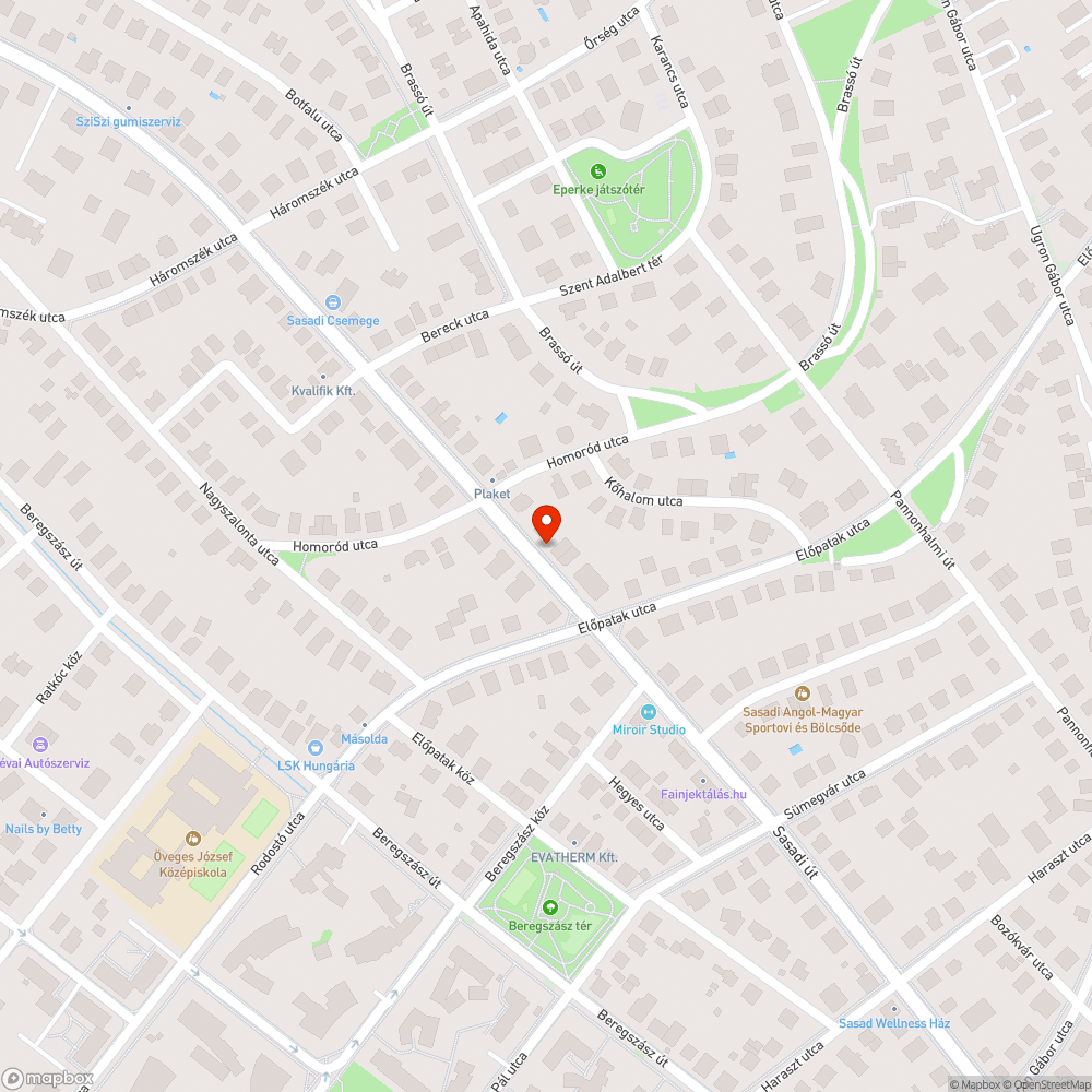 Kidöntött tábla bejelentés helye