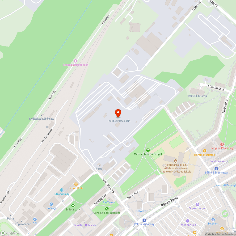 Kiégett lámpa a T-876-os trolin bejelentés helye