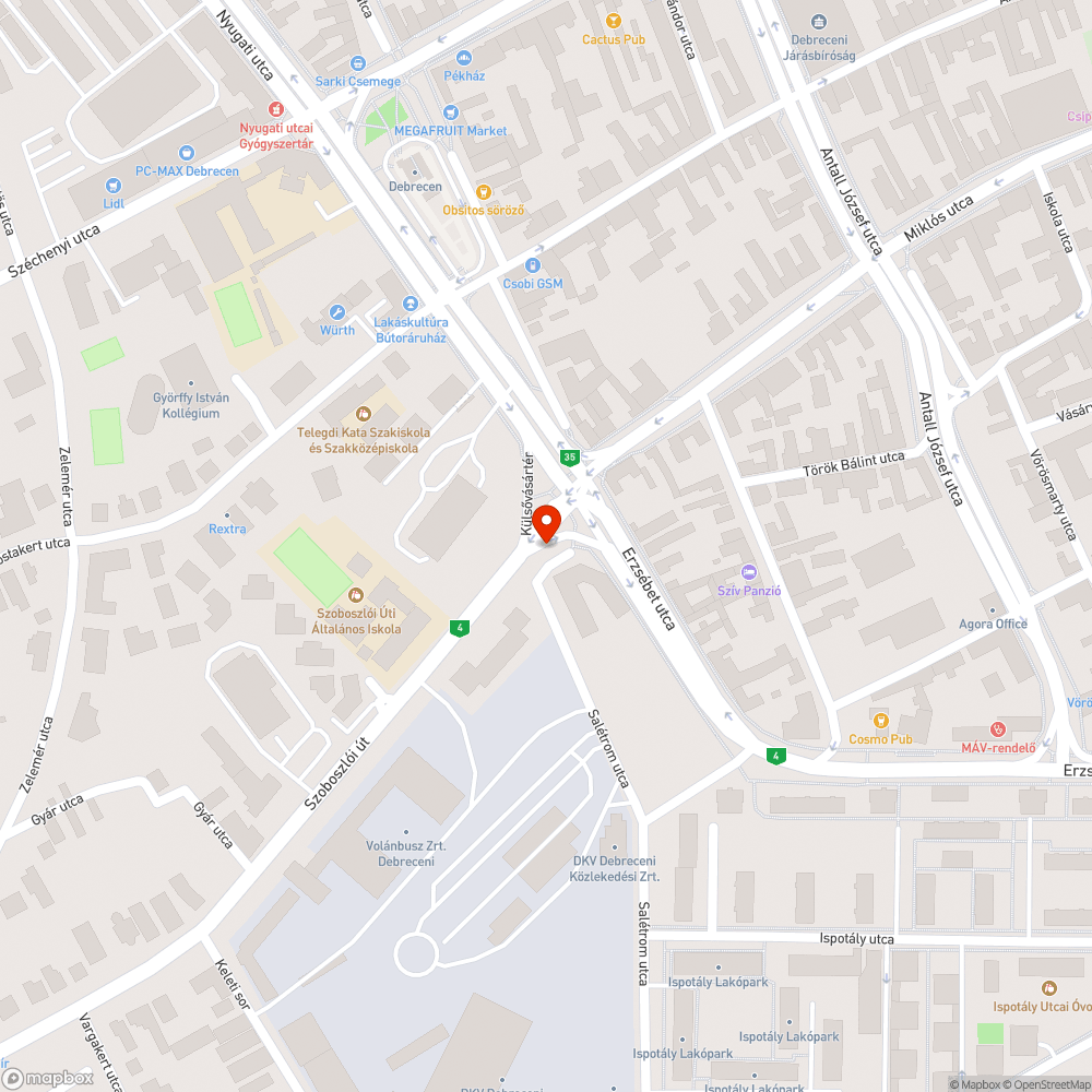 Hibás lámpafej bejelentés helye