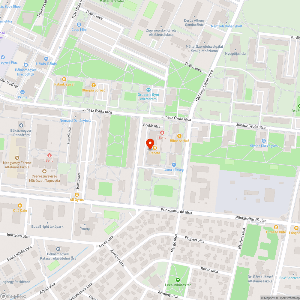 Kiégett neon bejelentés helye