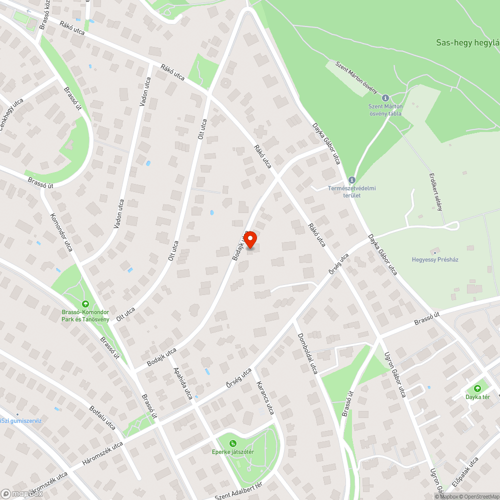 Bodajk utca piros Mazda bejelentés helye