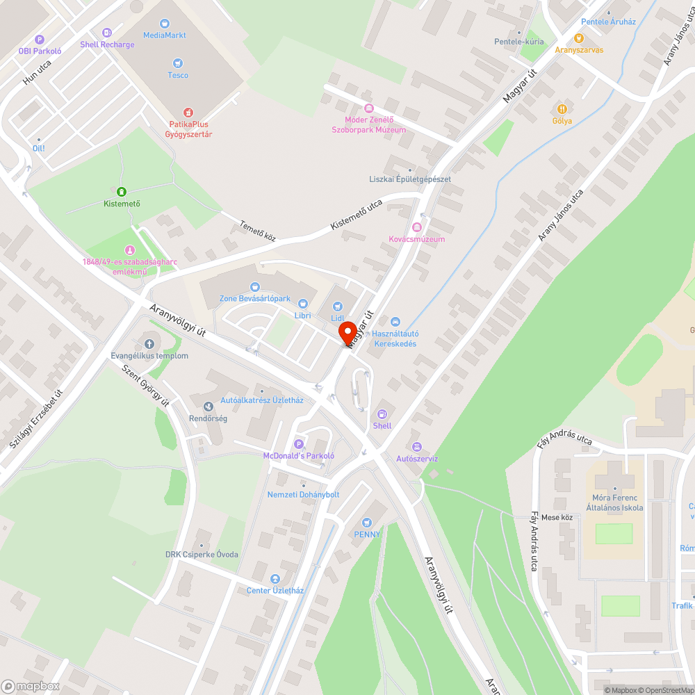 Kátyú bejelentés helye