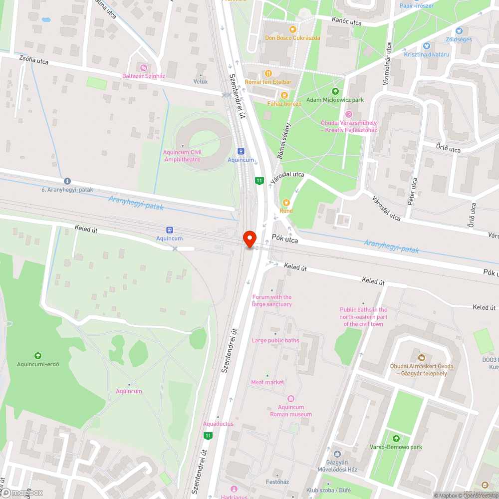 Javaslat gyalogos felüljáróra Aquincum megállóhelynél bejelentés helye