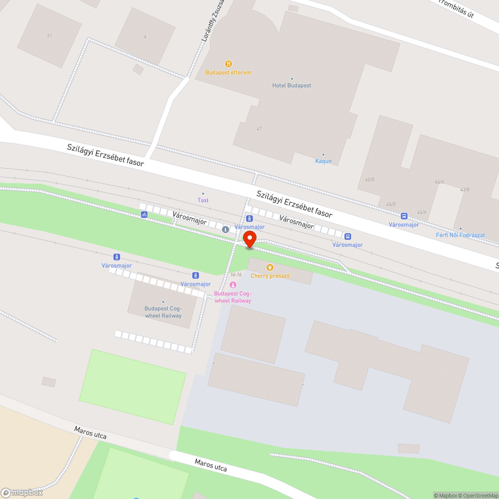 Leszűkült kerékpárút bejelentés helye