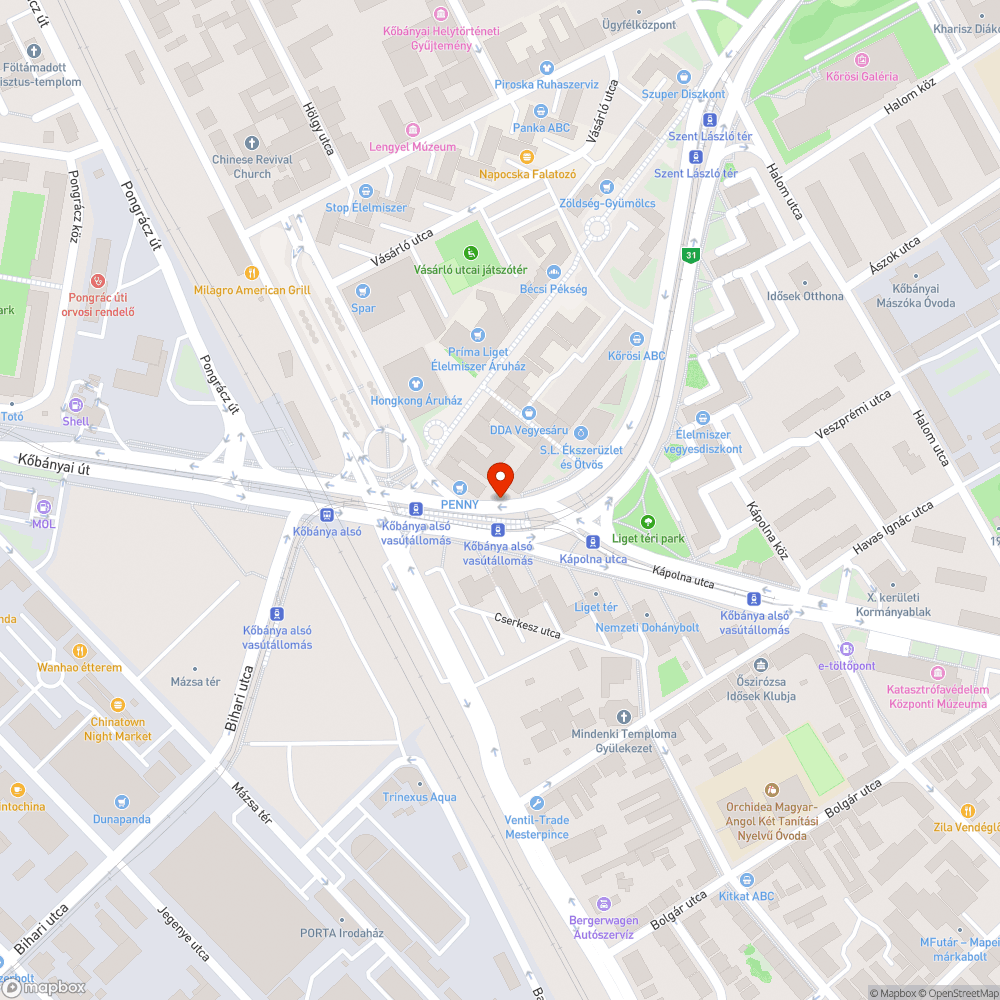 Egy rongálódott aknafedél bejelentés helye