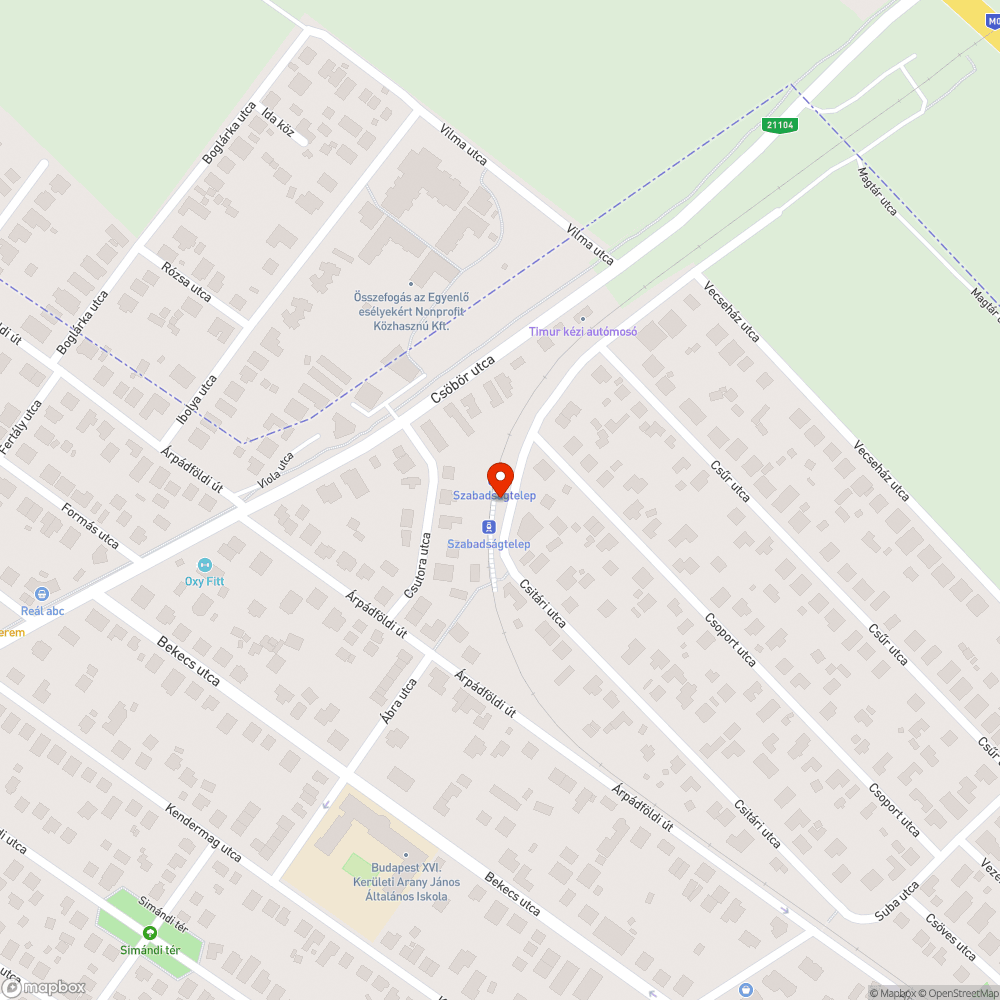 Szabadságtelep megálló beázik bejelentés helye