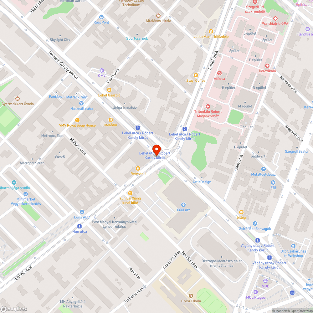 Lehel utca Róbert Károly krt. aluljáró bejelentés helye