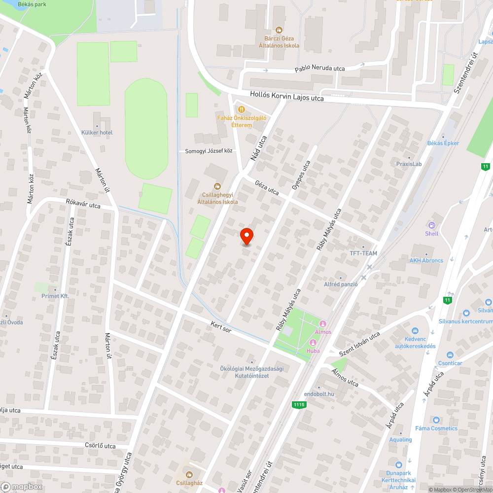 Kátyúk bejelentés helye