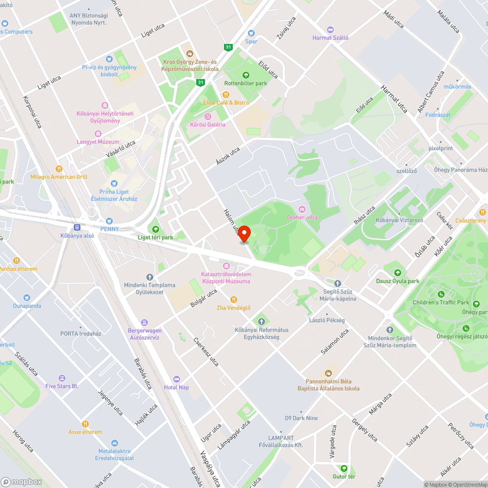 Közvilágítási hiba a Halom utcában bejelentés helye