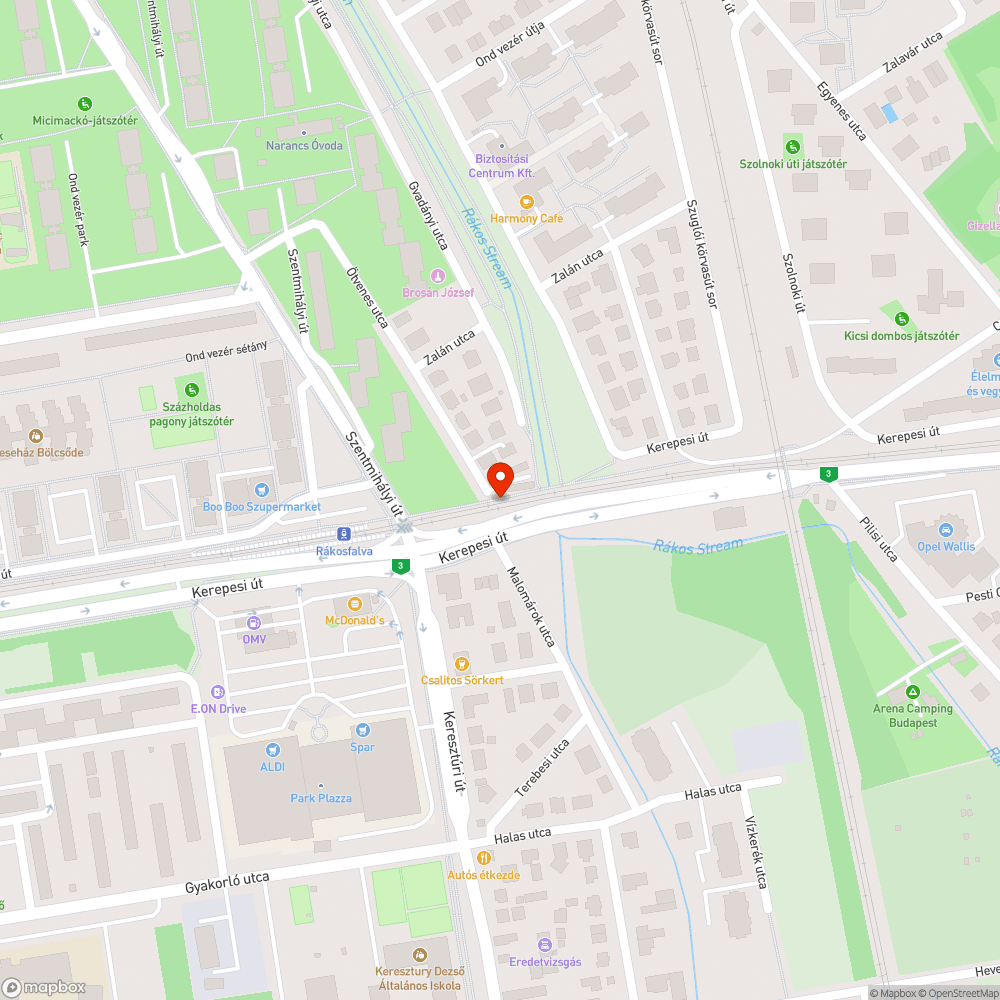 Közvilágítási hiba a Kerepesi úton bejelentés helye