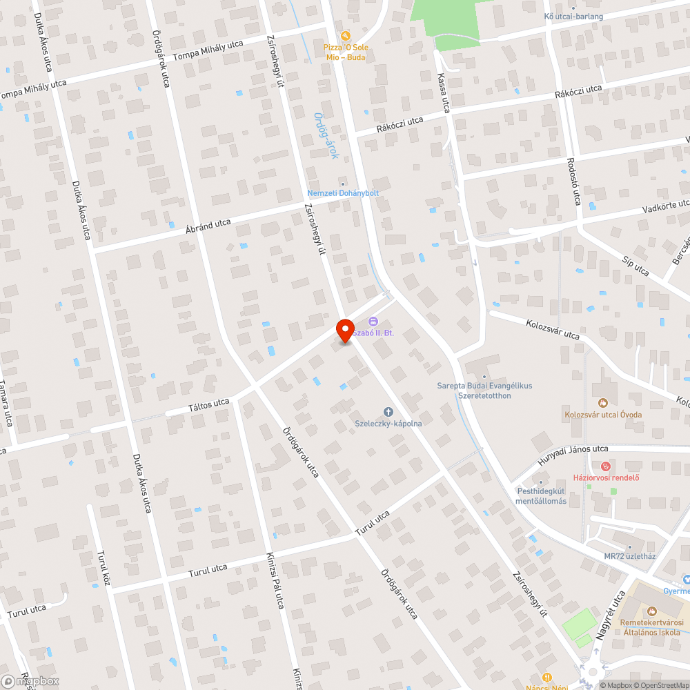 Elhagyott autó bejelentés helye