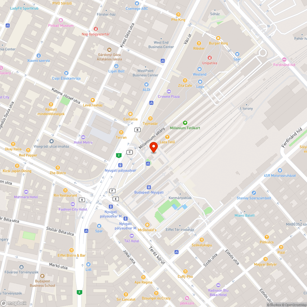 Sérült, elhagyott kerékpárok a Nyugati pályaudvarnál bejelentés helye