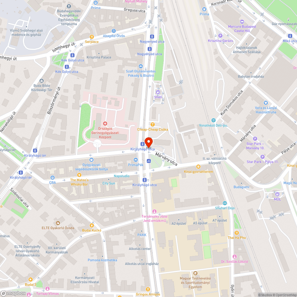 Instabil jelzőlámpa-oszlop bejelentés helye