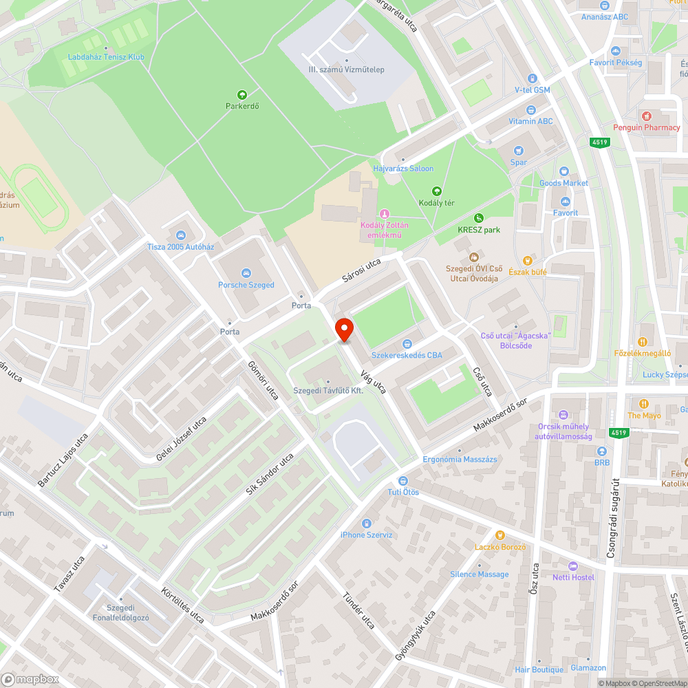 Kiégett lámpa - Vág utca bejelentés helye