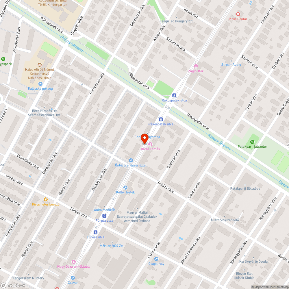 Leszakadt vakolat a járdára bejelentés helye