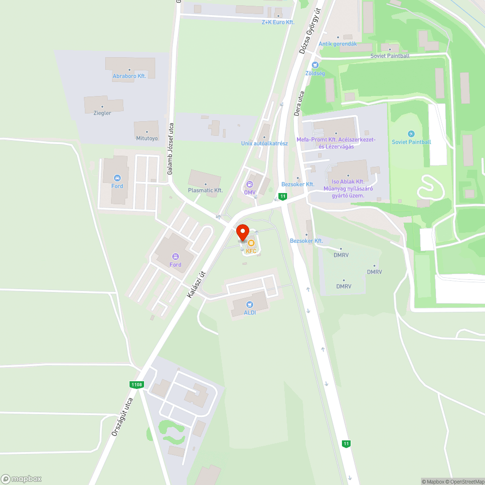 Sötét a KFC parkoló bejelentés helye