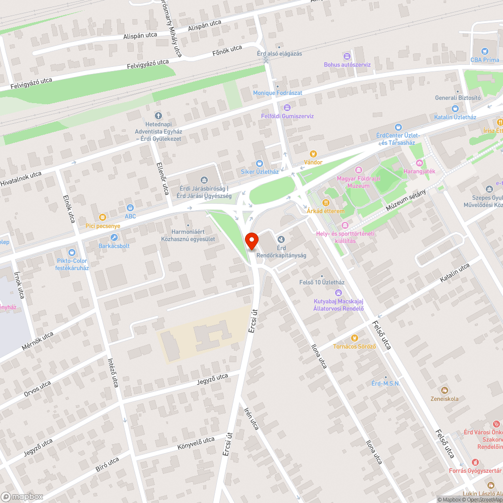 Sötét az úttest az érdi rendőrség előtt bejelentés helye