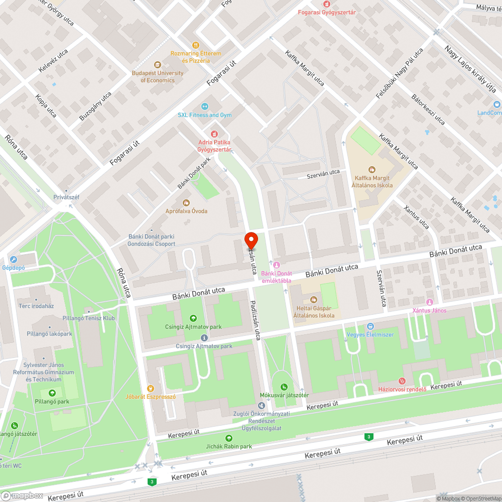 Kiégett lámpa bejelentés helye