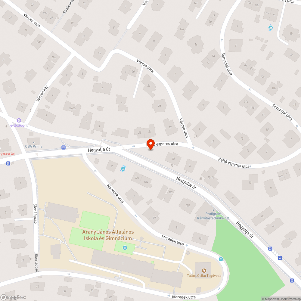 Veszélyesen sötét járda bejelentés helye