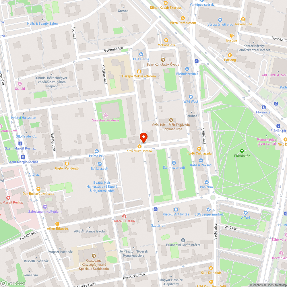 Megsüllyedt útburkolat bejelentés helye