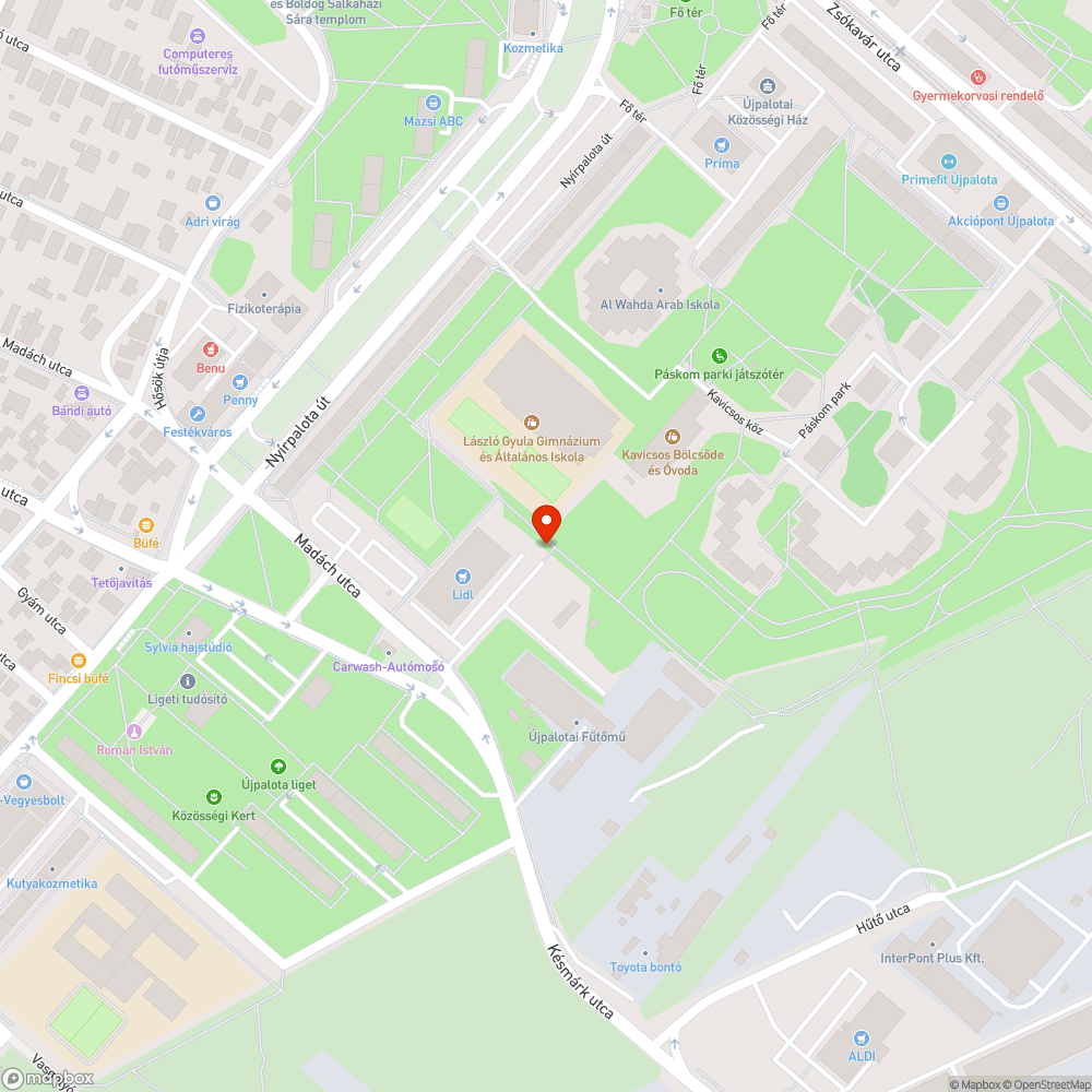 Kitört fa bejelentés helye