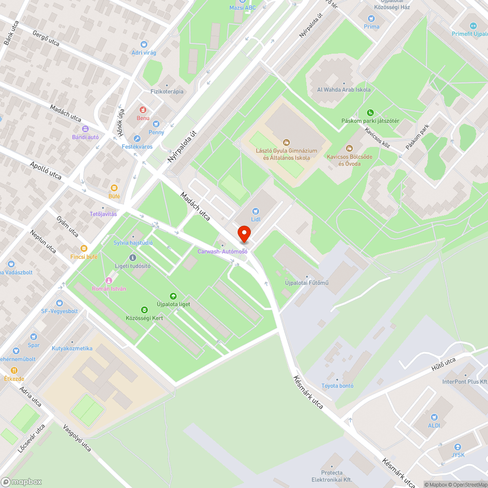 Kiszáradt fa bejelentés helye