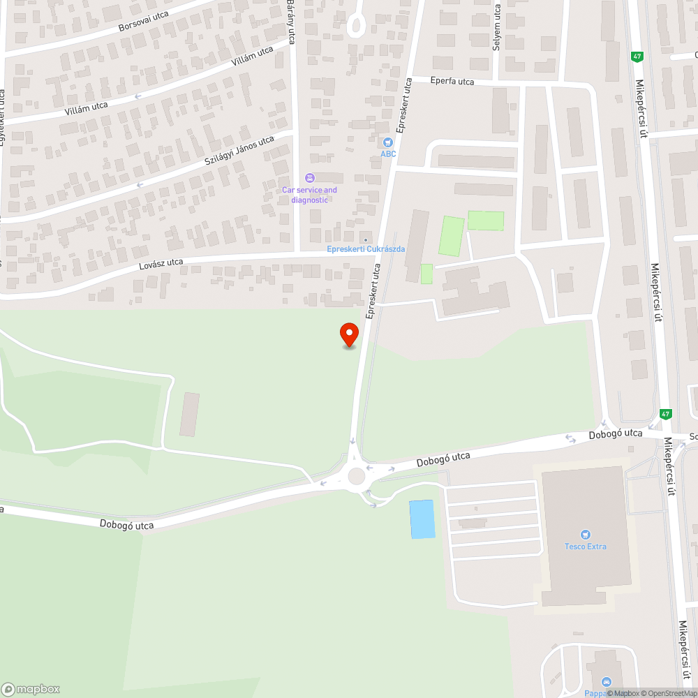 Helytelenül visszaállított útburkolat bejelentés helye