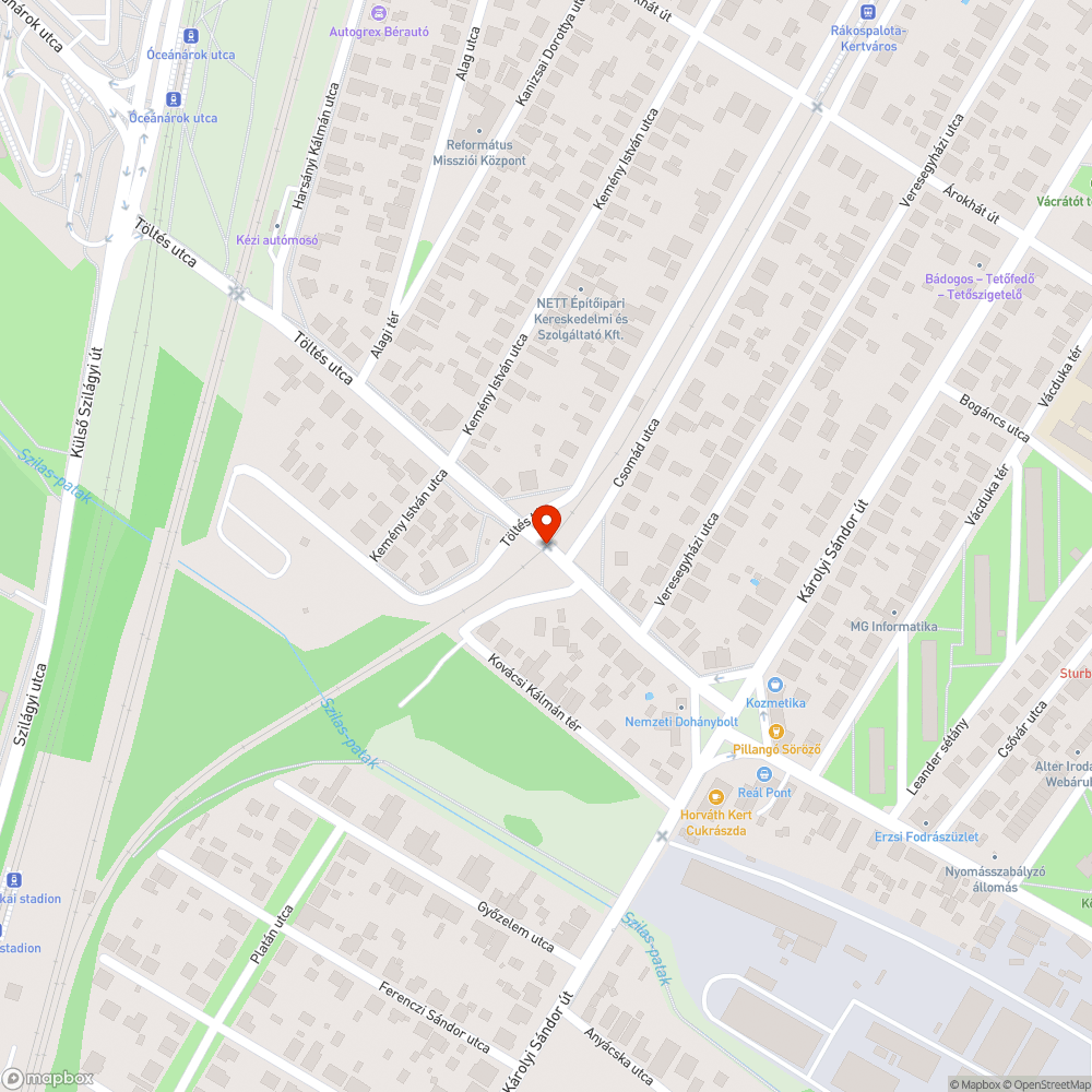 Teljesen inaktív sorompó bejelentés helye