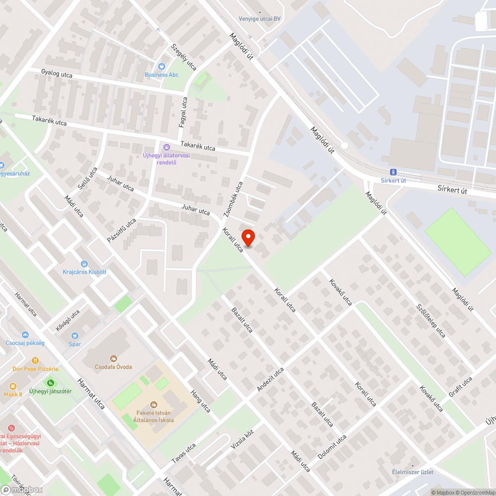 Elhagyott jármű bejelentés helye