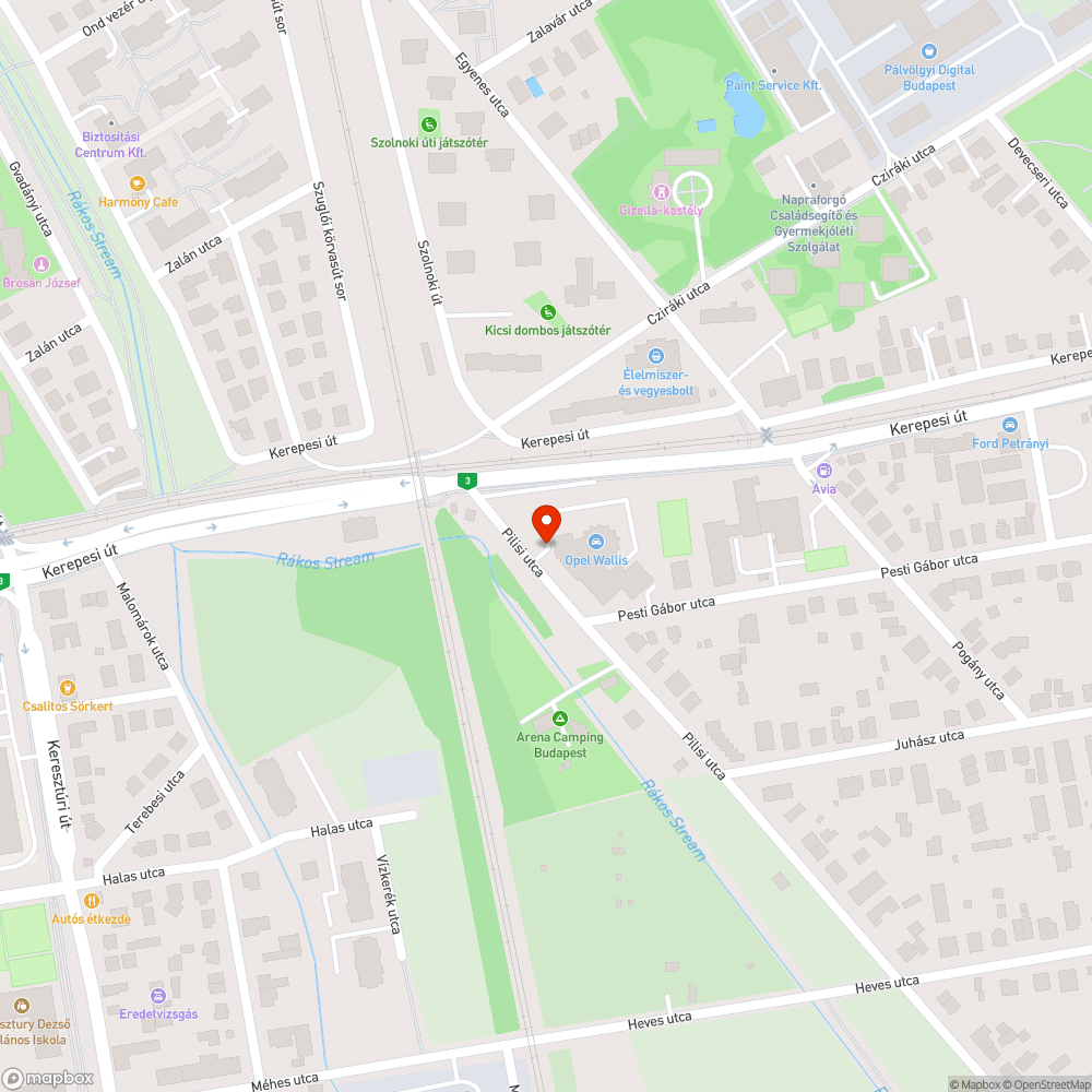 Elhagyott autó bejelentés helye