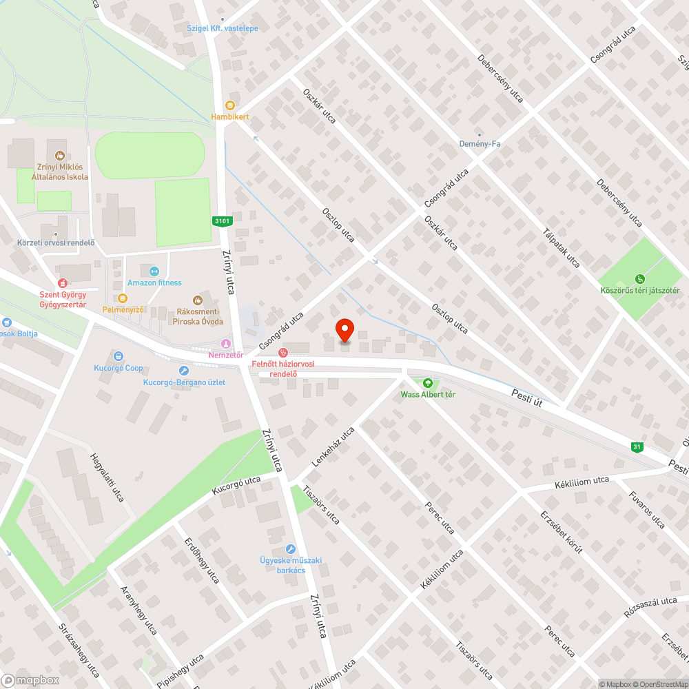 Kátyús, repedt útfelület bejelentés helye