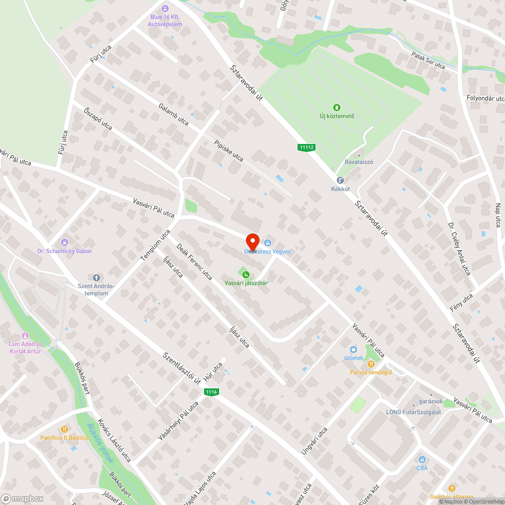 Vízzel telt vízóraakna bejelentés helye