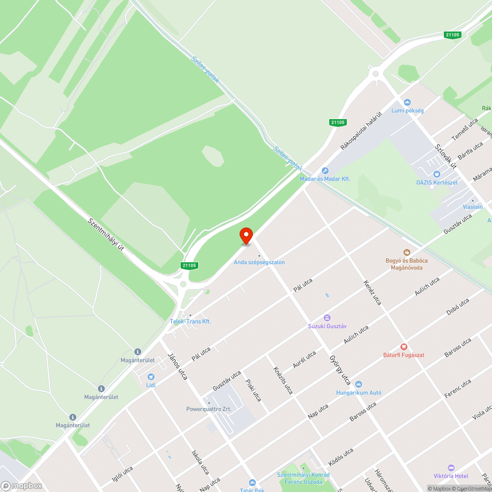 Sötét megálló bejelentés helye