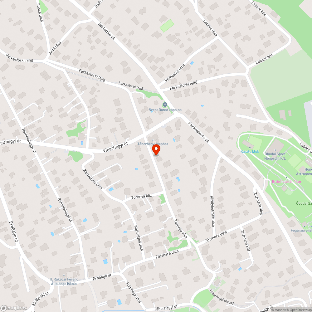 Kátyú a Toronya utcában bejelentés helye