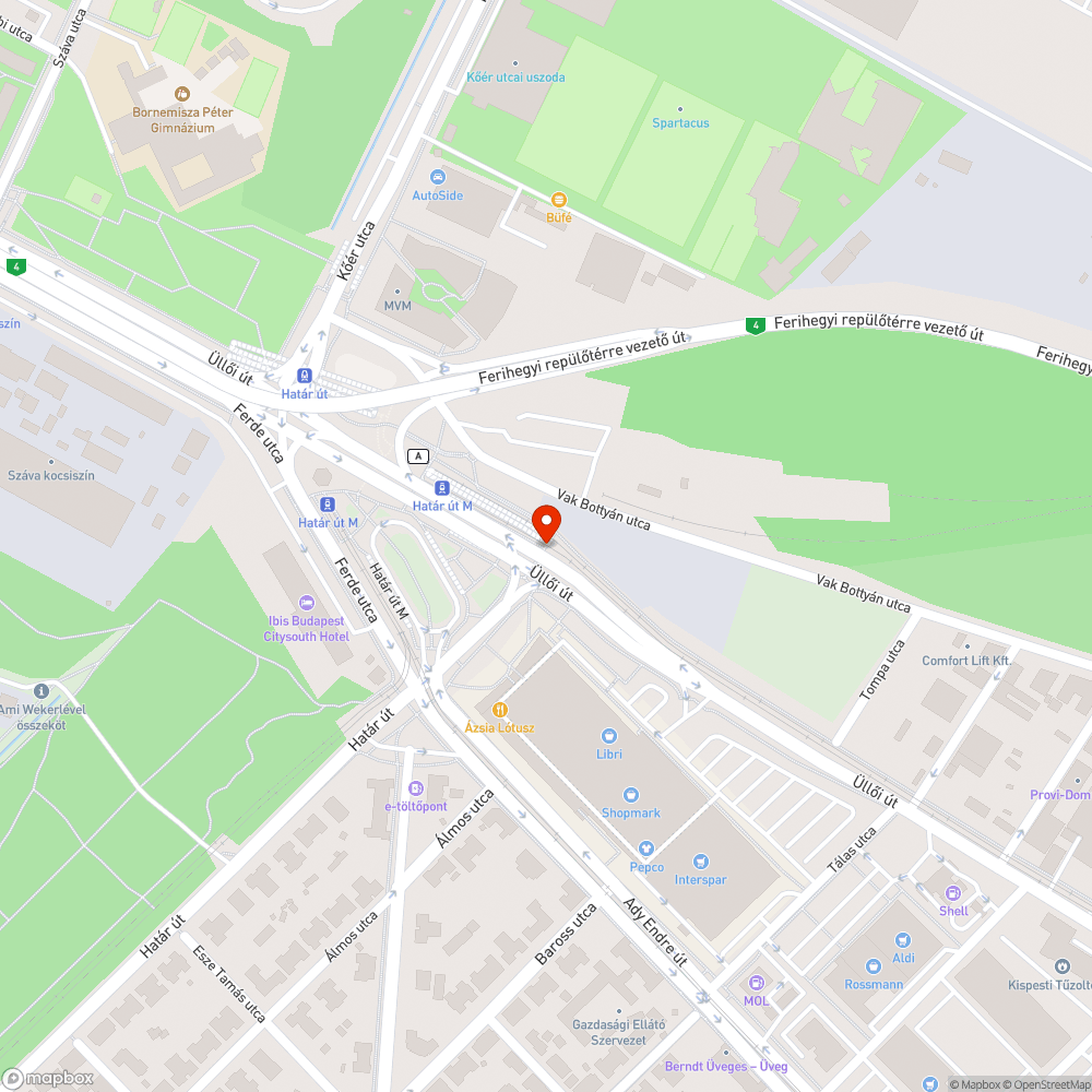 Balesetveszélyes kerékpárút/villamos kereszteződés bejelentés helye