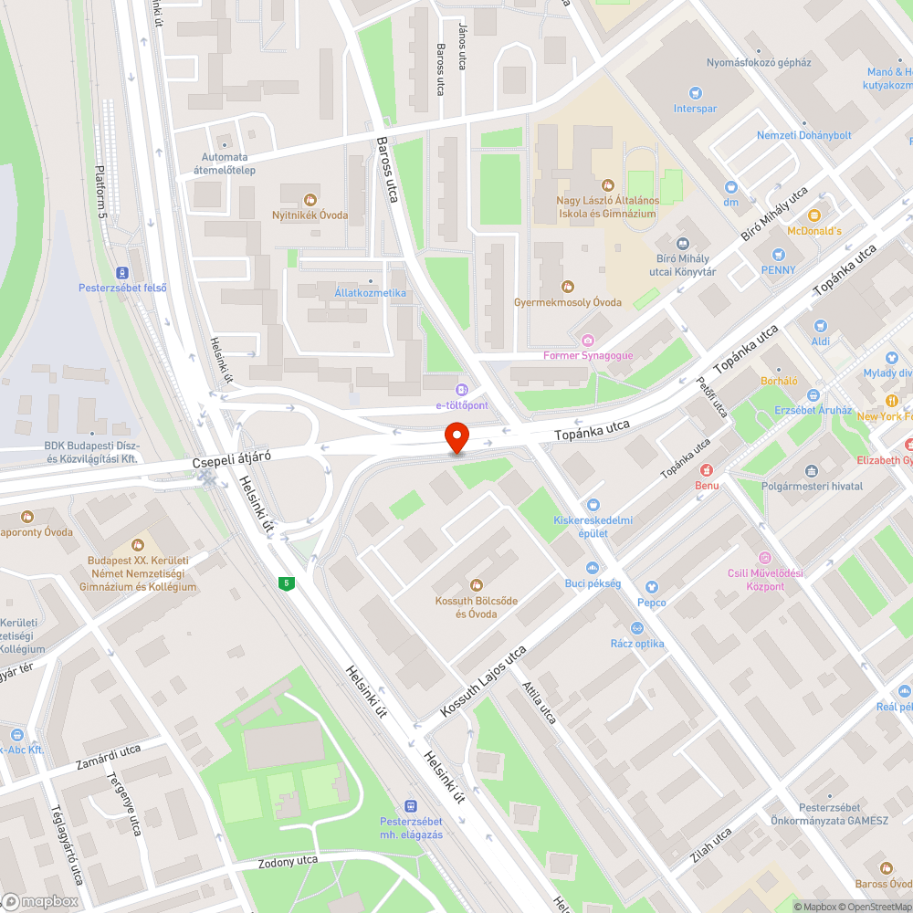 Botlásveszélyes megálló bejelentés helye