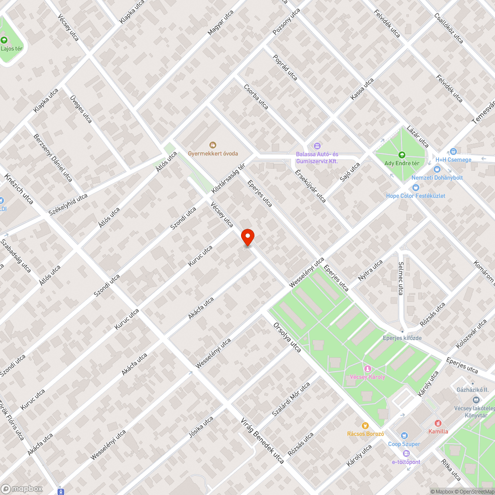 Kátyúsodás bejelentés helye