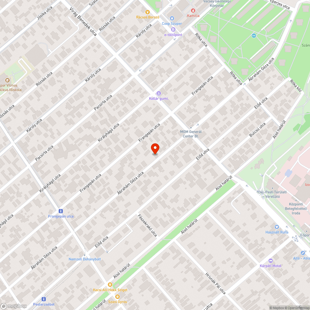 Kiszáradt fatörzs bejelentés helye