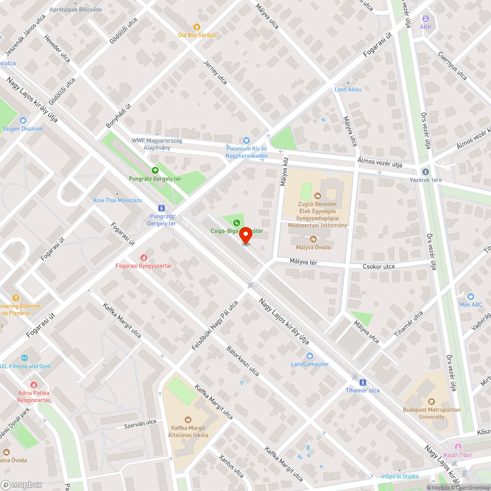 Törött pad bejelentés helye