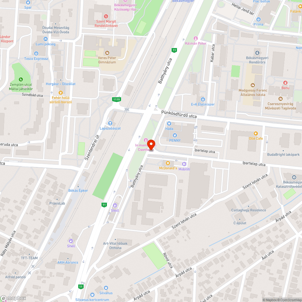 Közvilágítási hiba bejelentés helye