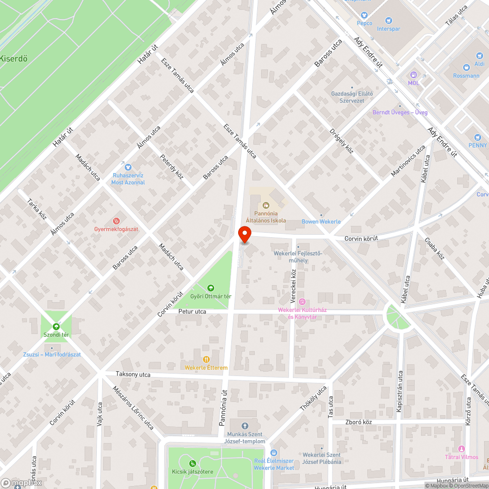 Összetört buszmegálló bejelentés helye