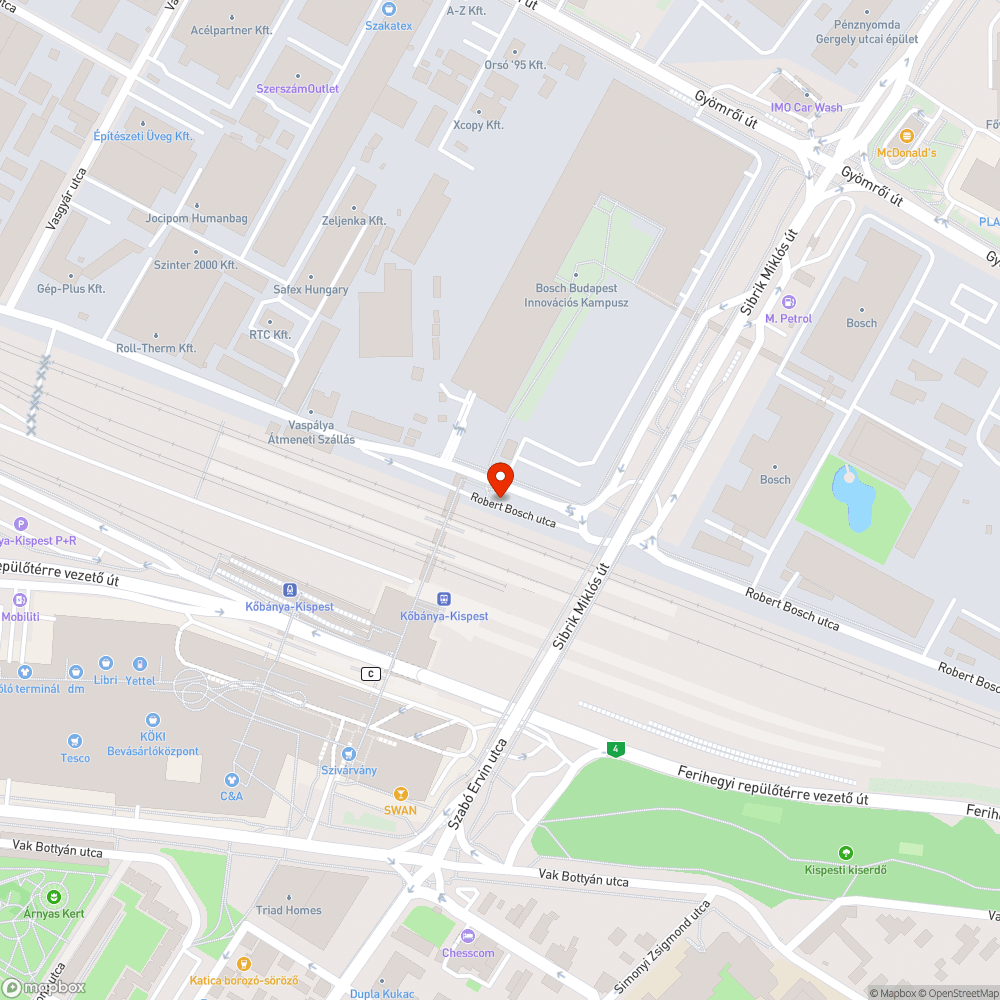 Robert Bosch utcai tó bejelentés helye