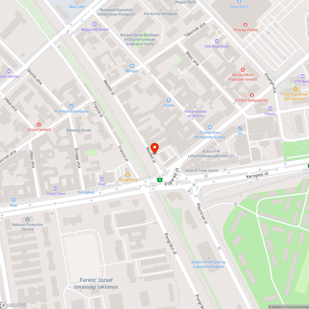 Mexikói úti szemétlerakás bejelentés helye