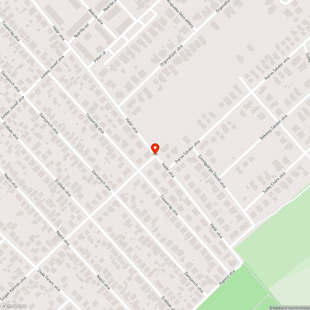 Úthiba bejelentés helye