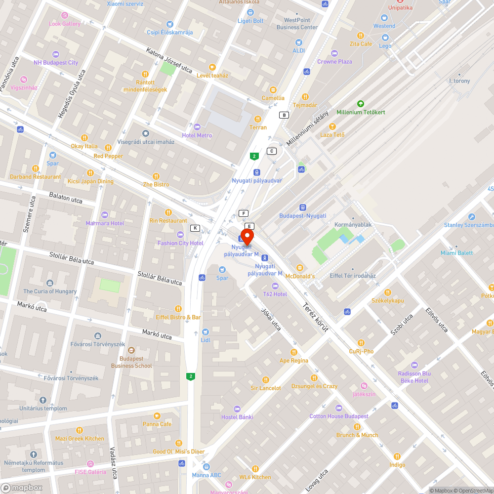 Megrongálódott kuka bejelentés helye