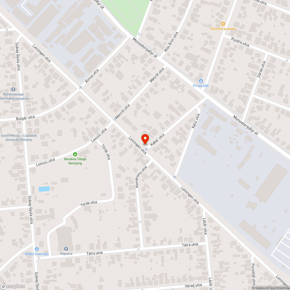 Kátyús és megsüllyedt úttest bejelentés helye