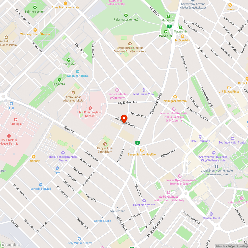 Veszélyes járdaszakasz (apró kavicsok a járdán) bejelentés helye